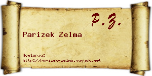 Parizek Zelma névjegykártya